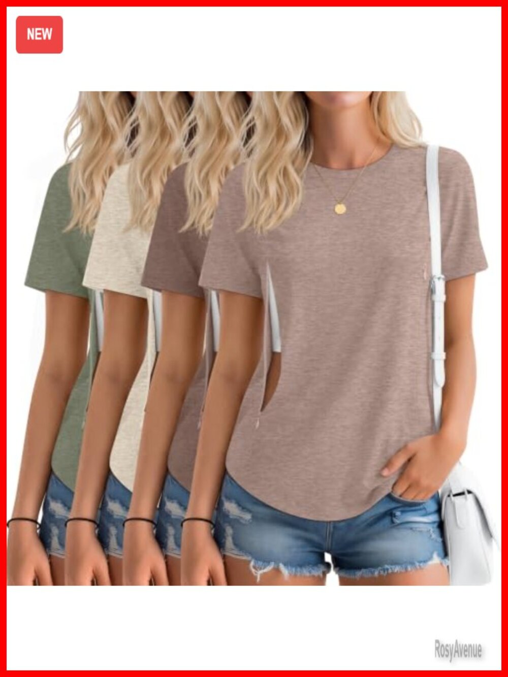 4 Pack Nursing Breastfeeding T-Shirts Hidden Zipper Tunic Tops